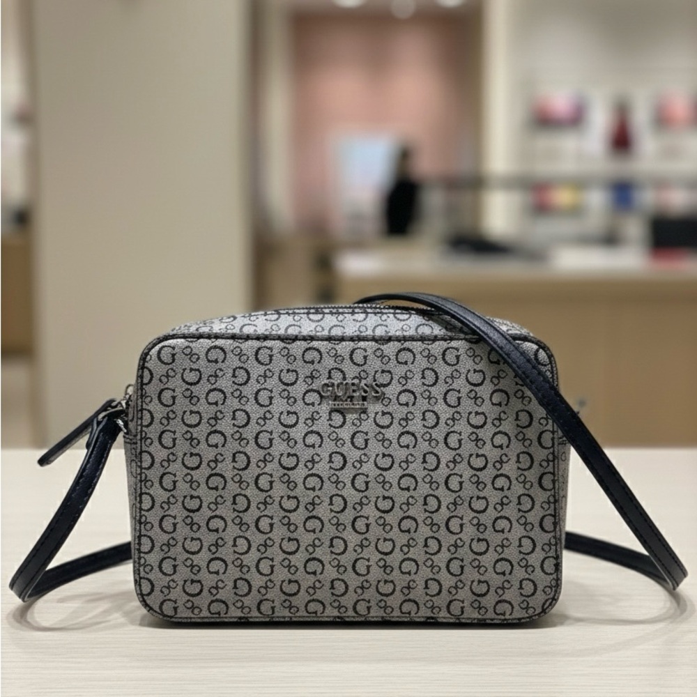 Guess Black and Gray Patterned Crossbody Bag